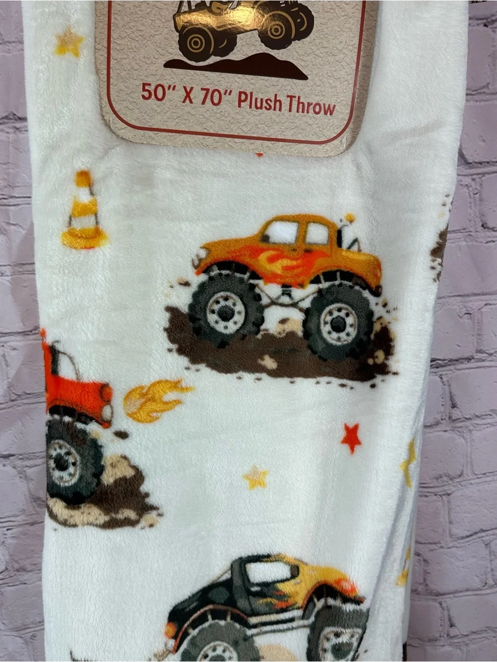 NWT Trailblazers Monster Truck Plush Throw Blanket fandom kids decor bold cozy